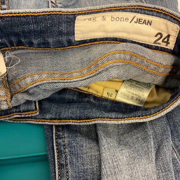 Rag & Bone Dre Jeans 24 Blue Raw Hem - Picture 11 of 11